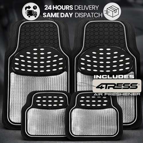 Car rubber floor mats - rubber, black